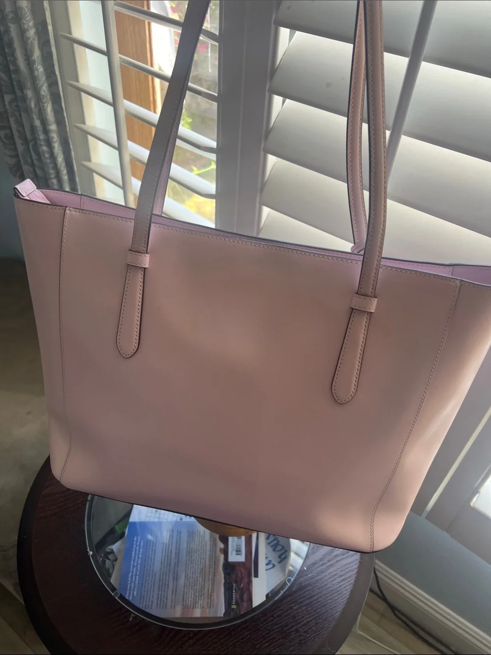 Kate Spade, Large, blush pink leather tote, EUC